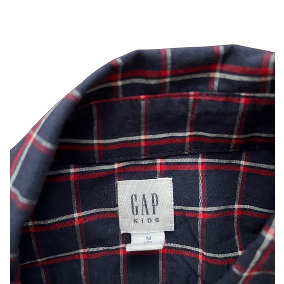 GAP Kid’s Navy and Red Checkered Shirt - Picture 2 of 2